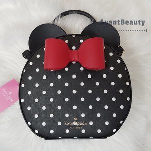 Disney kate spade new york minnie mouse crossbody bag black white polka dot